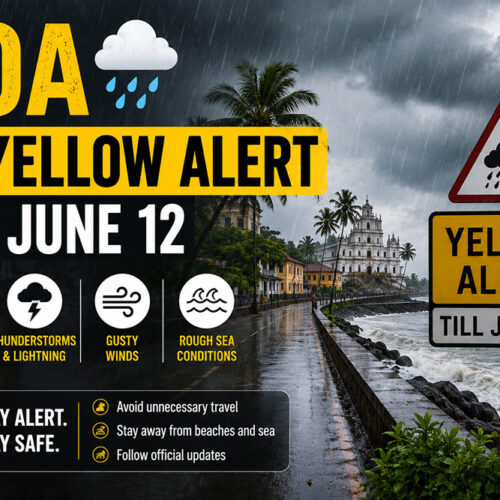 Goa on Yellow Alert Till June 12 as Heavy Rainfall Continues Across the State